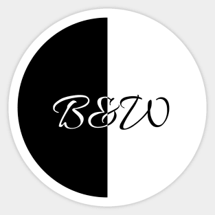 Minimalistic black and white B&W Sticker